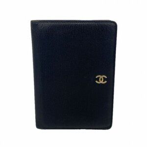 Chanel Wallet Leather Black Gold